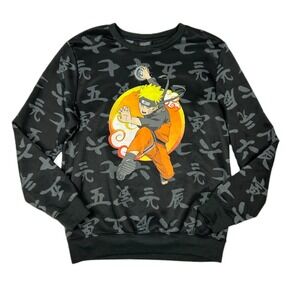 2007 Naruto Shippuden Sweatshirt M Uzumaki Anime All Over Print‎ Rasengan Fleece